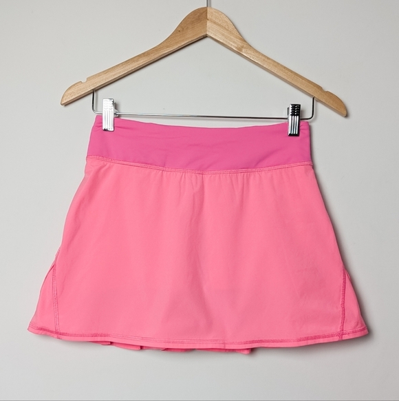 LULULEMON Pace Setter Skirt Pleated Mini Skort Pink 2 Tall - Picture 8 of 14